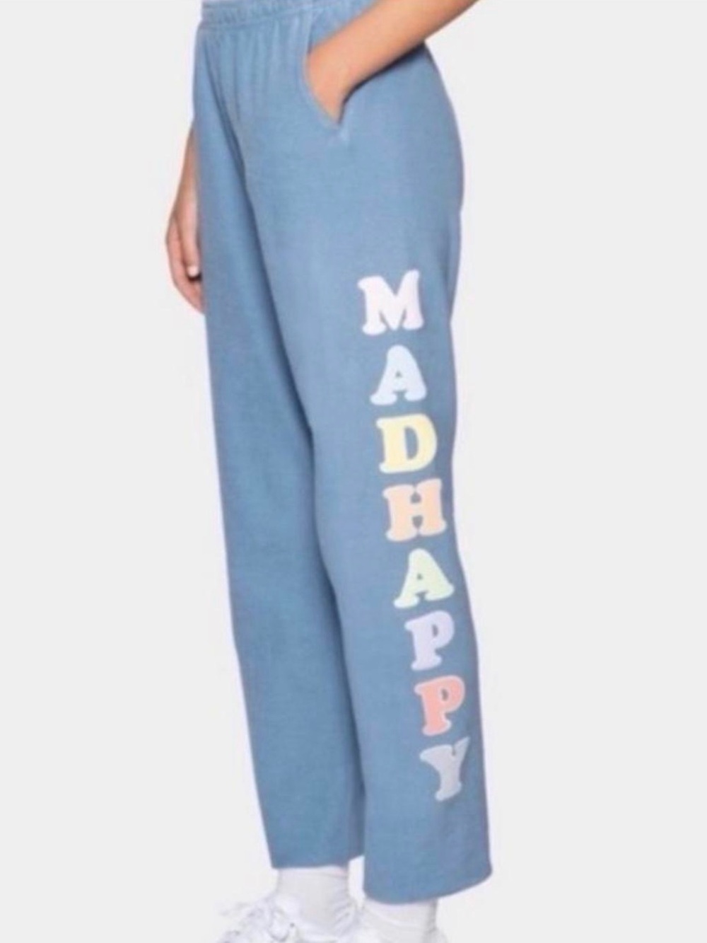 Madhappy Blue Track Pants with Pastel Logo